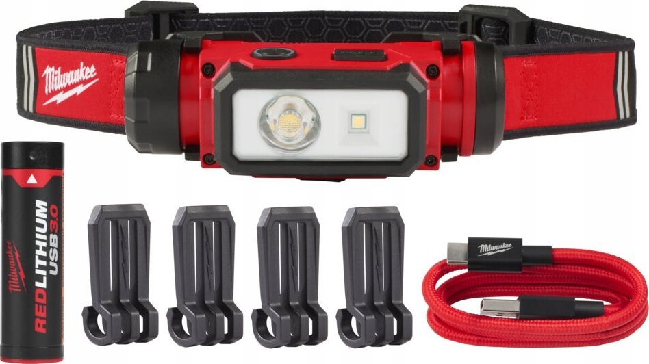 Latarka Milwaukee USB ikraunamas prozektorius ant