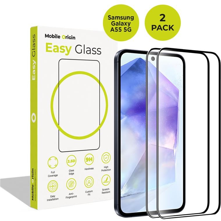 Mobile Origin EasyGlass Samsung Galaxy A55 5G, 2 pack FRL-EG-A555G-2pk (8594215994855) aizsardzība ekrānam mobilajiem telefoniem Mobile Origin EasyGlass Samsung Galaxy A55 5G, 2 pack FRL-EG-A555G-2pk (8594215994855) aizsardzība ekrānam mobilajiem telefoniem