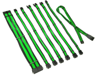Kolink Core Pro Braided Cable Extension Kit 12V-2x6 Typ 1 - Venom Green aksesuārs datorkorpusiem