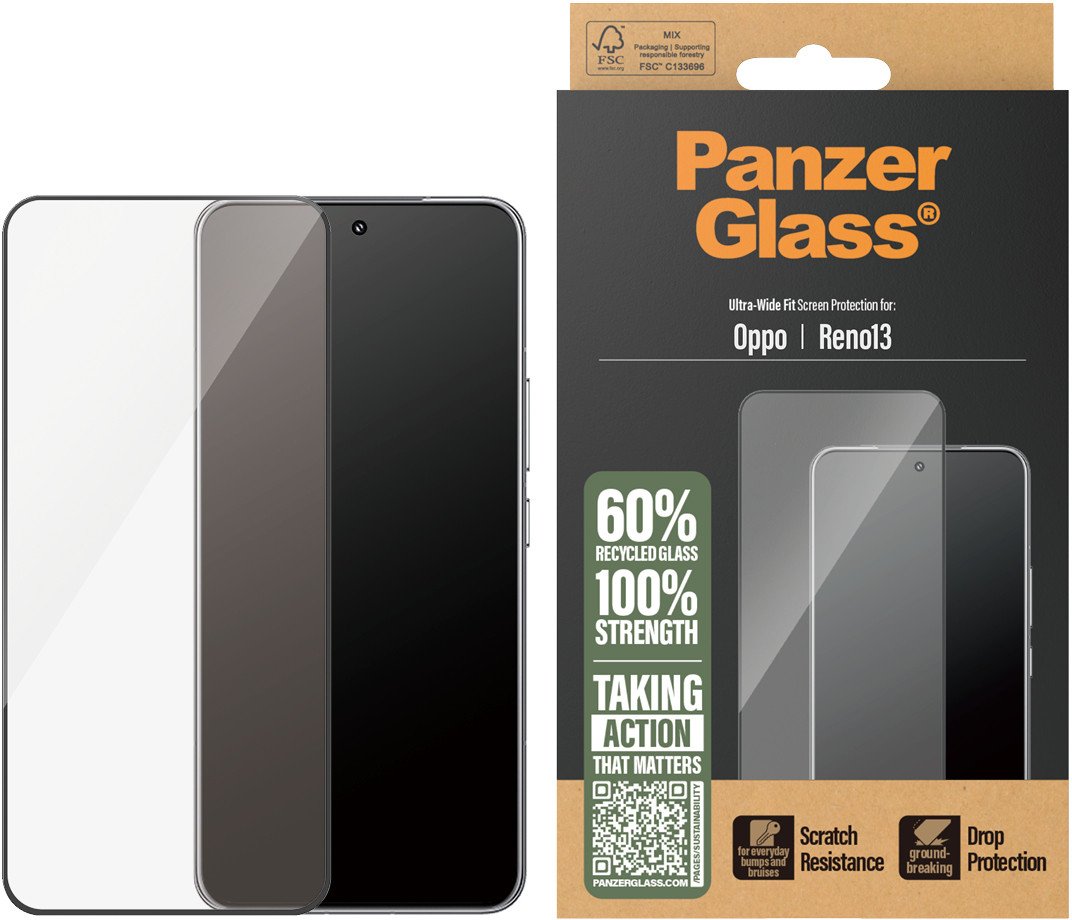 PanzerGlass Szklo hartowane Ultra-Wide Fit w. Black Frame do Oppo Reno13 PGRNUWFG14450 (5715685024474) aizsardzība ekrānam mobilajiem telefoniem PanzerGlass Szklo hartowane Ultra-Wide Fit w. Black Frame do Oppo Reno13 PGRNUWFG14450 (5715685024474) aizsardzība ekrānam mobilajiem telefoniem
