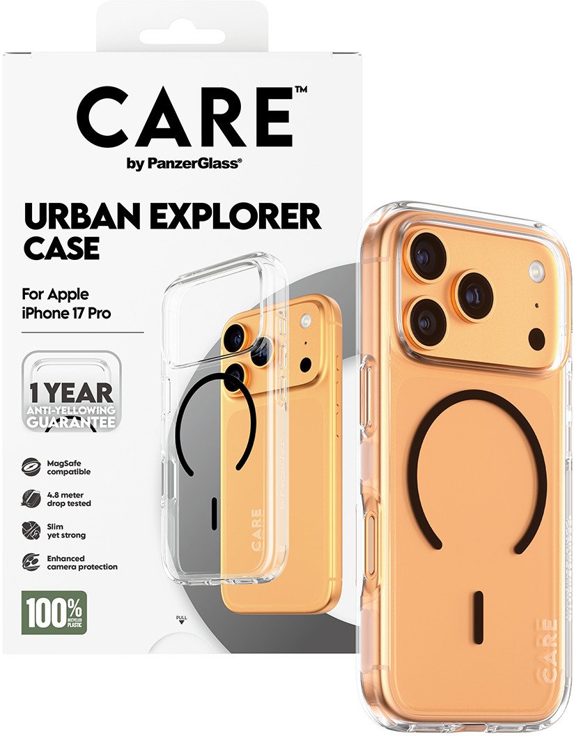 CARE by PanzerGlass Flagship Case Beskyttelsescover til iPhone 17 Pro Transparent Mobilais Telefons