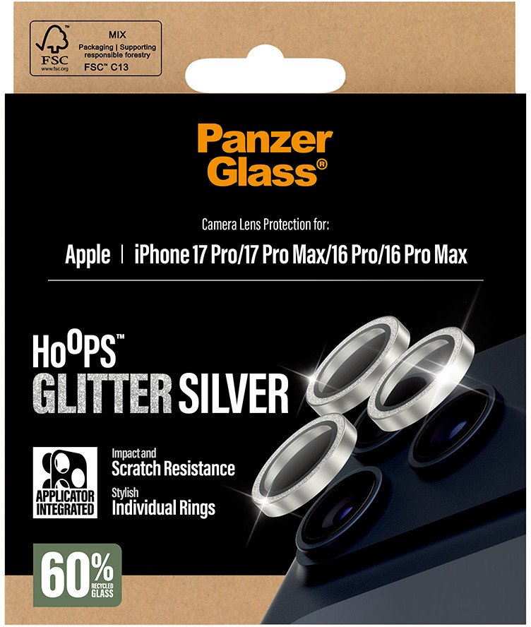 PanzerGlass Tempered glass lens protector Hoops Glitter for iPhone 17 Pro / 17 Pro Max / 16 Pro PG15828 (5715685027321) aizsardzība ekrānam mobilajiem telefoniem PanzerGlass Tempered glass lens protector Hoops Glitter for iPhone 17 Pro / 17 Pro Max / 16 Pro PG15828 (5715685027321) aizsardzība ekrānam mobilajiem telefoniem