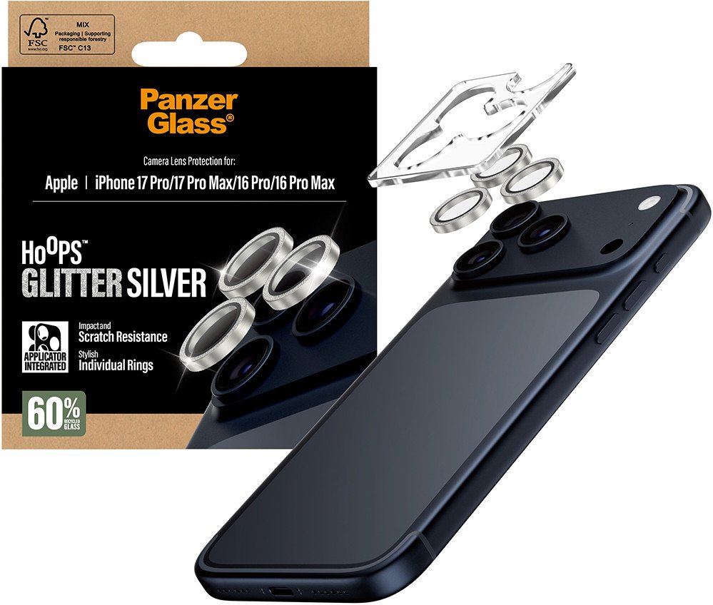 PanzerGlass Tempered glass lens protector Hoops Glitter for iPhone 17 Pro / 17 Pro Max / 16 Pro PG15828 (5715685027321) aizsardzība ekrānam mobilajiem telefoniem PanzerGlass Tempered glass lens protector Hoops Glitter for iPhone 17 Pro / 17 Pro Max / 16 Pro PG15828 (5715685027321) aizsardzība ekrānam mobilajiem telefoniem