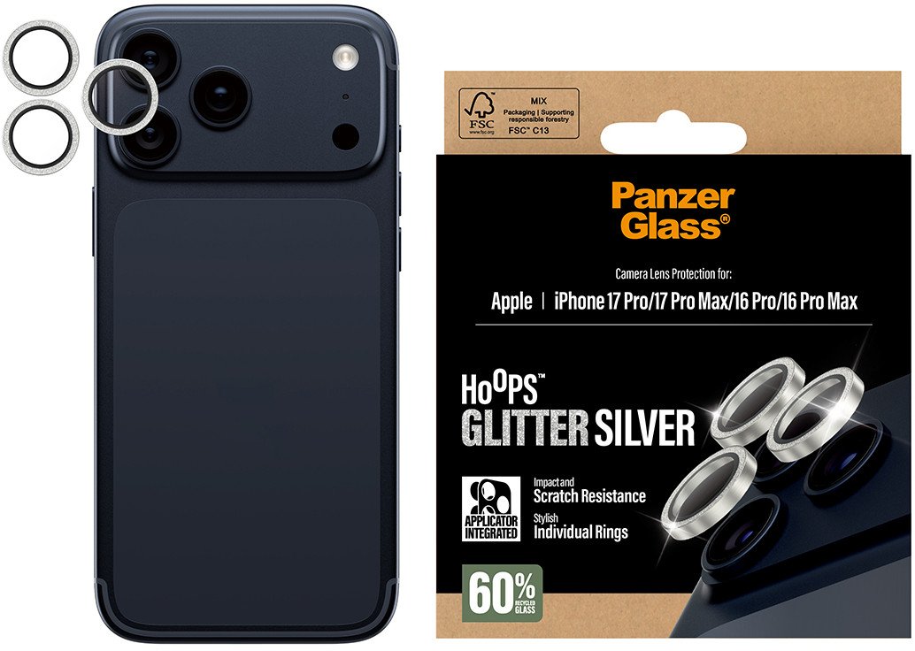 PanzerGlass Tempered glass lens protector Hoops Glitter for iPhone 17 Pro / 17 Pro Max / 16 Pro PG15828 (5715685027321) aizsardzība ekrānam mobilajiem telefoniem PanzerGlass Tempered glass lens protector Hoops Glitter for iPhone 17 Pro / 17 Pro Max / 16 Pro PG15828 (5715685027321) aizsardzība ekrānam mobilajiem telefoniem