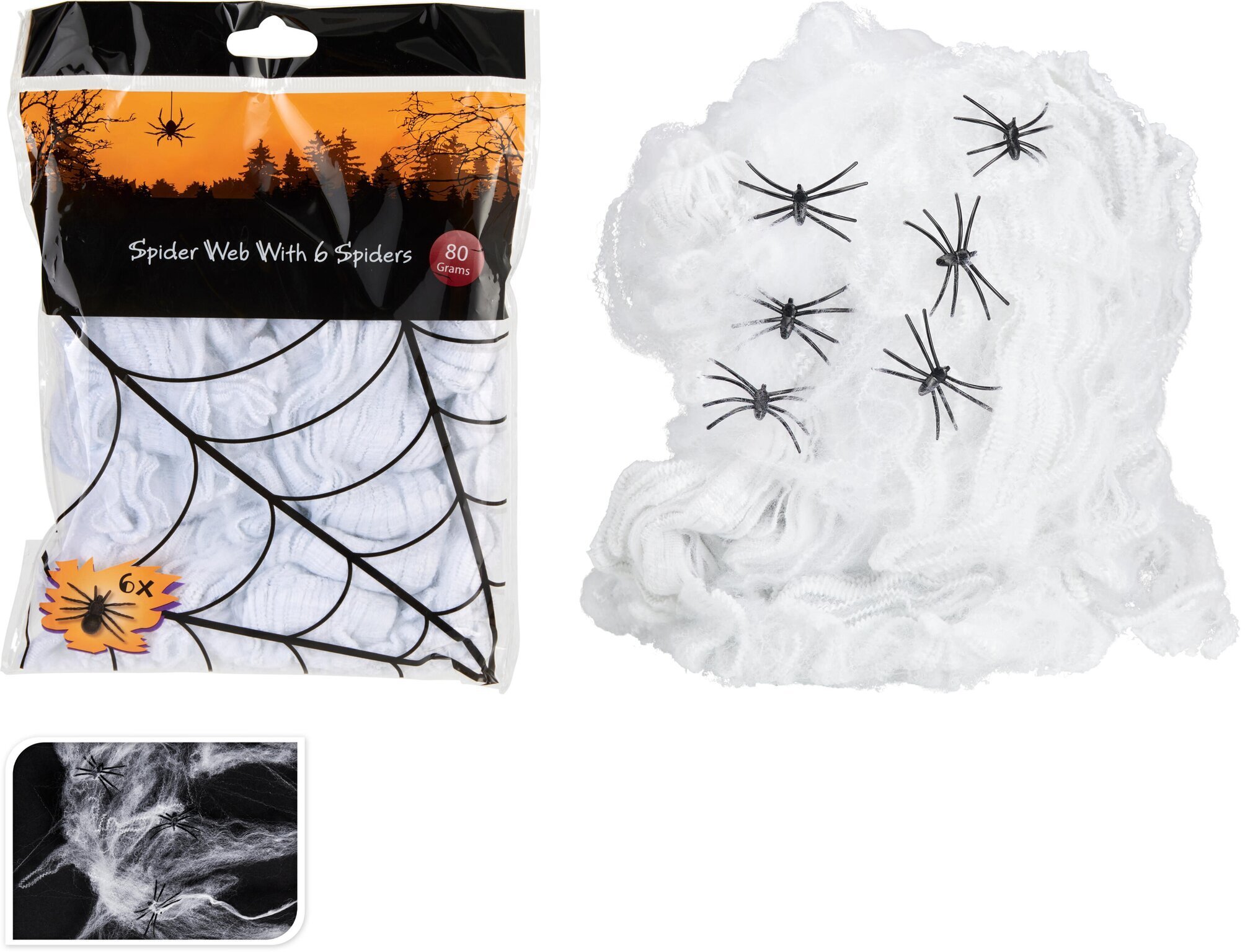 Party Deco Decoration spiderweb with spiders