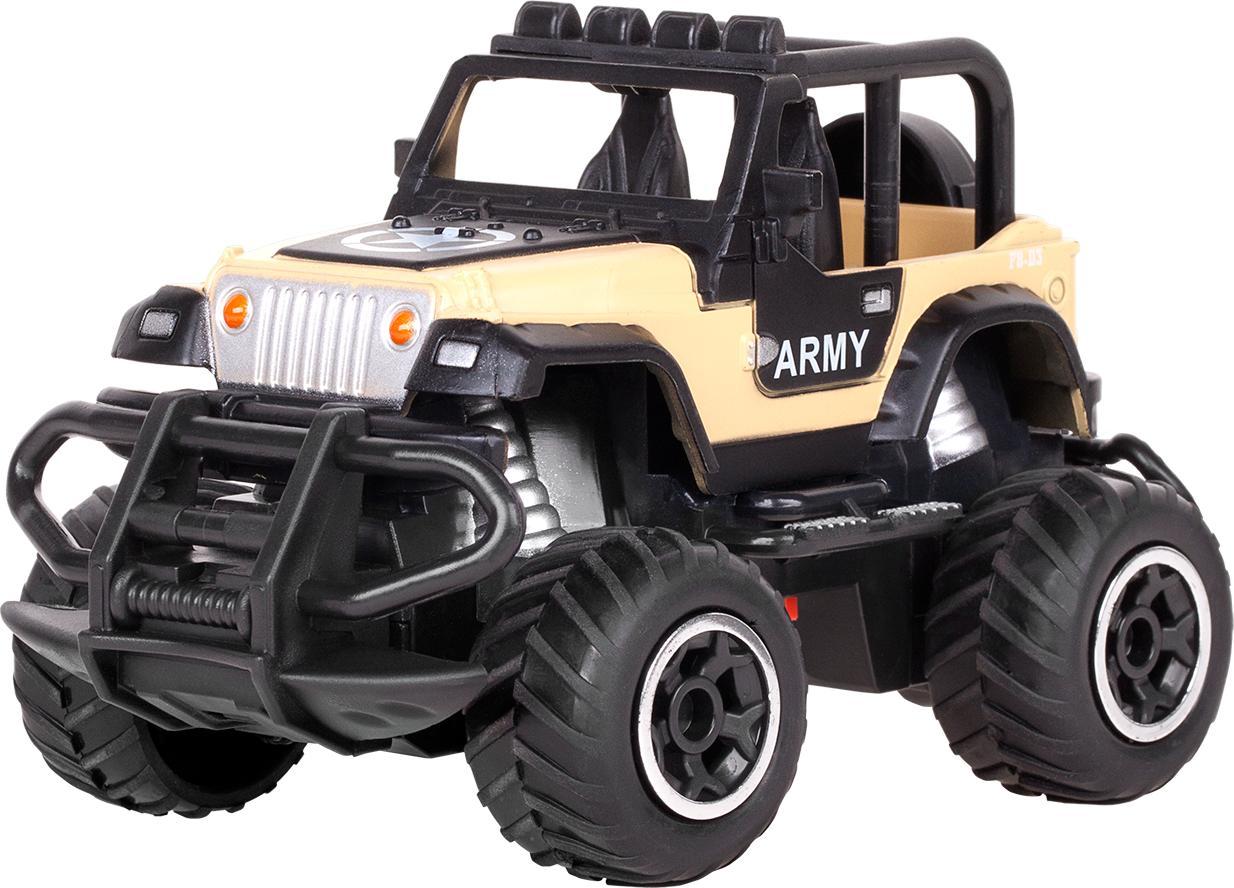 Rebel Radiovadāmā mašīna Jeep 1:43 / 2.4 GHz / 2WD / Dzeltens (Nedaudz boj. iepak.) Radiovadāmā rotaļlieta