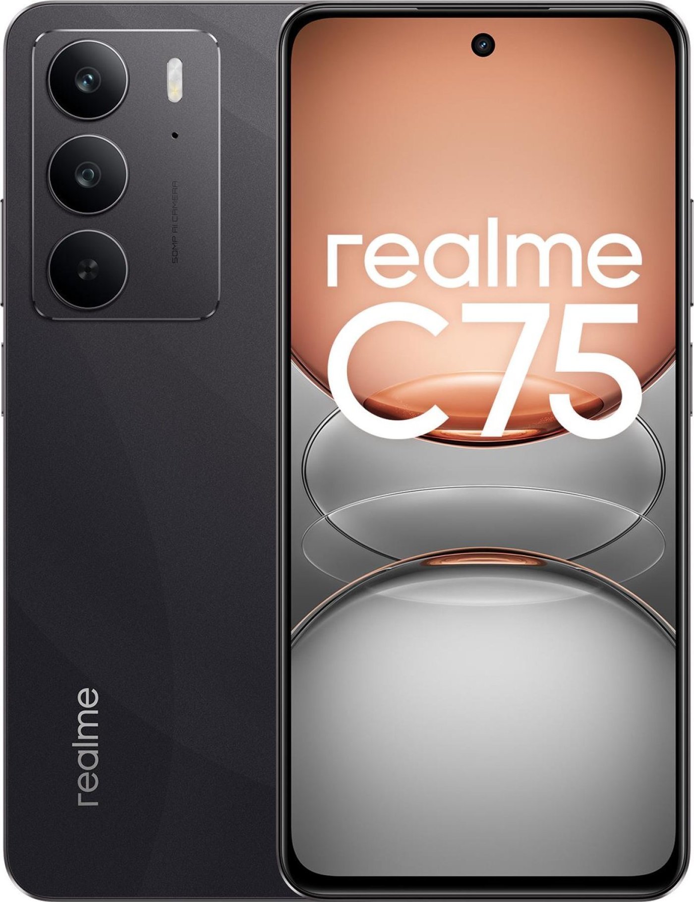 realme C75 8/256GB Storm Black Mobilais Telefons