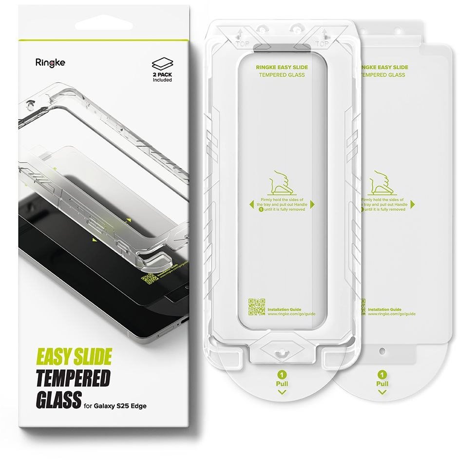 Ringke SZKLO HARTOWANE RINGKE EASY SLIDE 2-PACK GALAXY S25 EDGE CLEAR 8800293854470 (8800293854470) aizsardzība ekrānam mobilajiem telefoniem