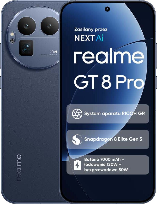 Smartfon Realme GT 8 Pro 5G 16/512GB Niebieski (RMX5210) RMX5210 (6941764476998) Mobilais Telefons Smartfon Realme GT 8 Pro 5G 16/512GB Niebieski (RMX5210) RMX5210 (6941764476998) Mobilais Telefons