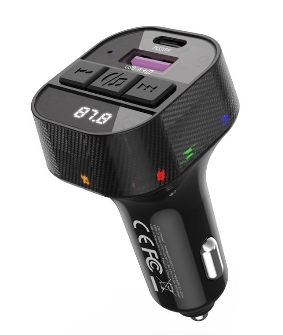 XO BCC17 FM Transmitters Bluetooth MP3 Auto Lādētājs 30W (6920680858545) FM transmiteris