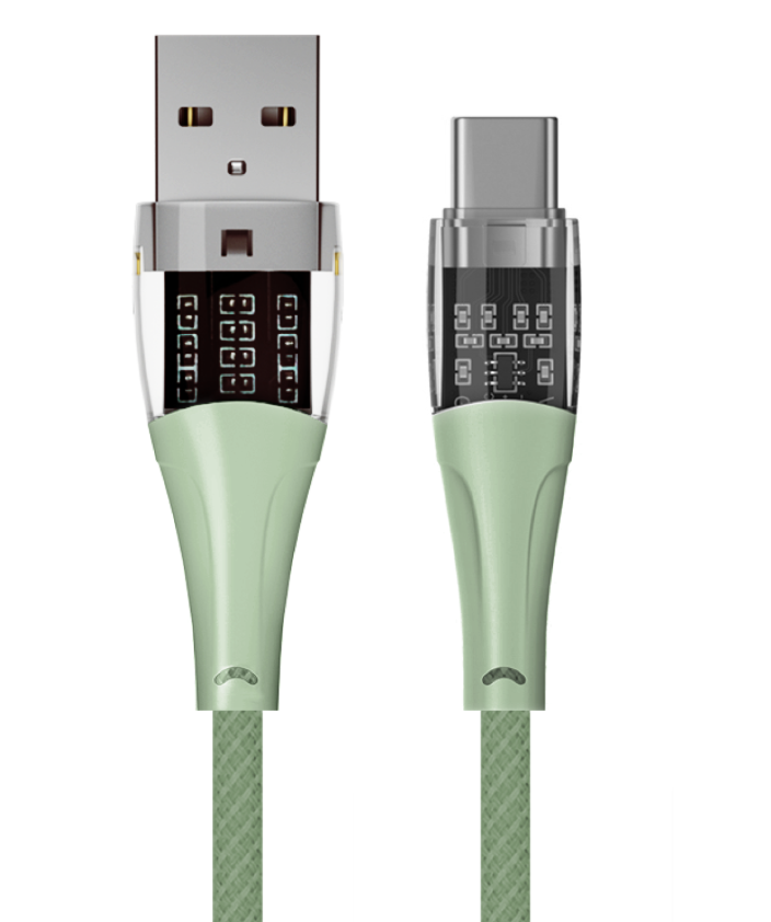 Qualo QTCN-AC-04 Transparent Nylon Kabelis USB-A