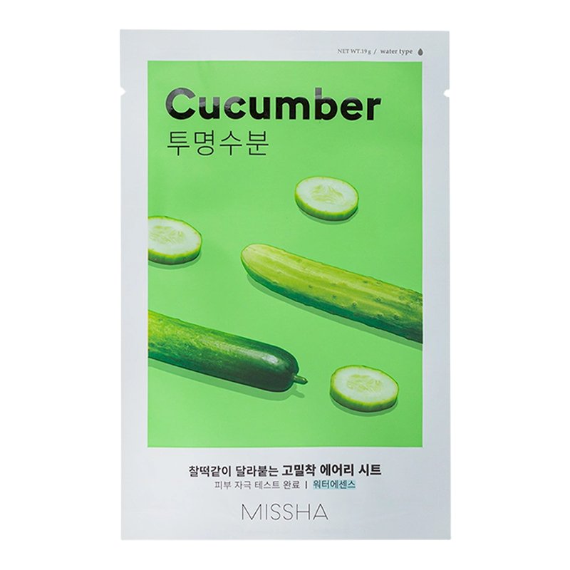 MISSHA Airy Fit Sheet Mask Cucumber 1 pc Sejas maska (8809581454712)