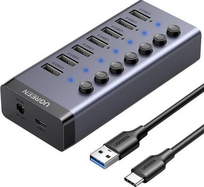 HUB USB Ugreen 7x USB-A 3.0 (UGR1228BLK) USB centrmezgli HUB USB Ugreen 7x USB-A 3.0 (UGR1228BLK) USB centrmezgli