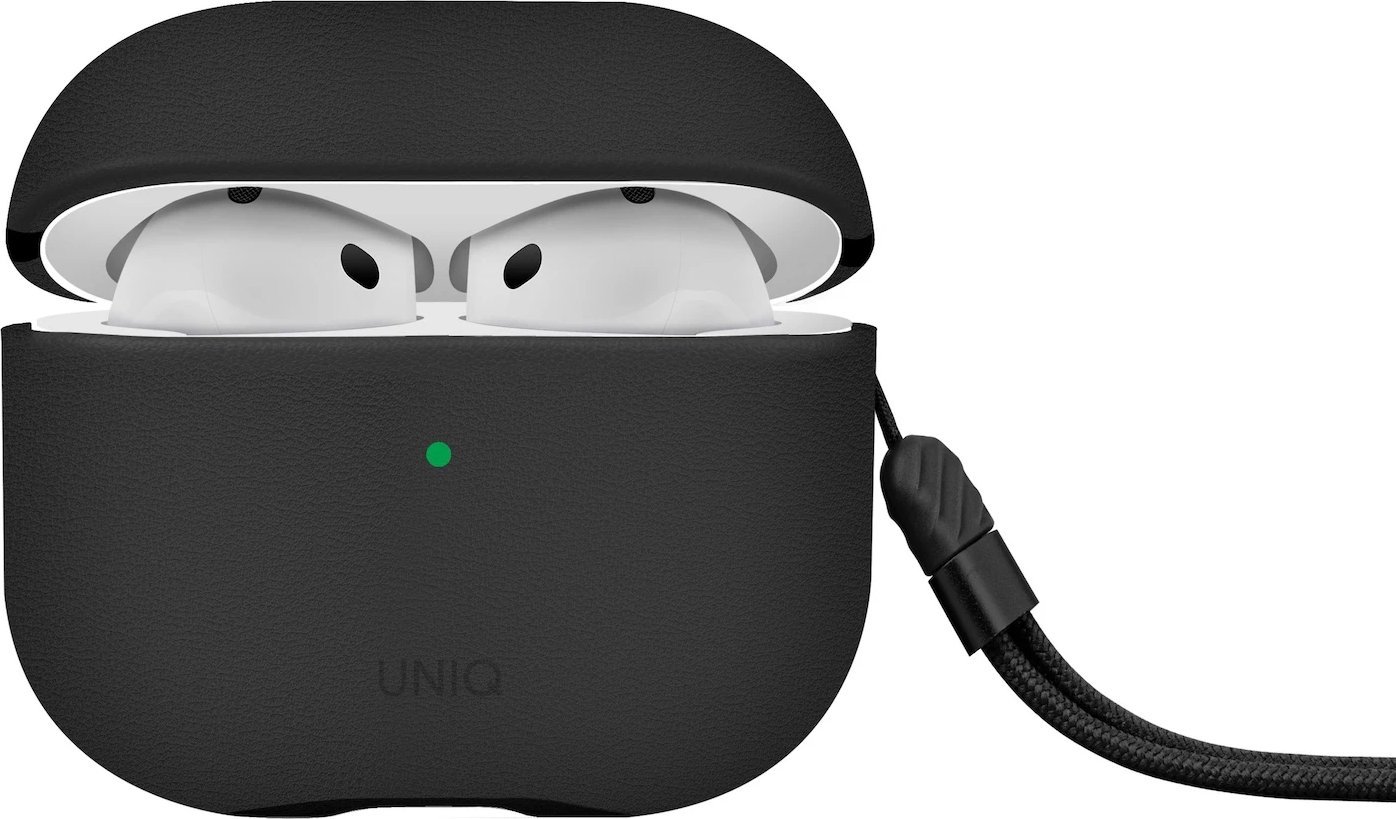 UNIQ Lyden DS - Faux Leather Case for AirPods 4 Black