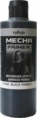 Vallejo: Mecha Primer - Black 200 ml materiāli konstruktoriem