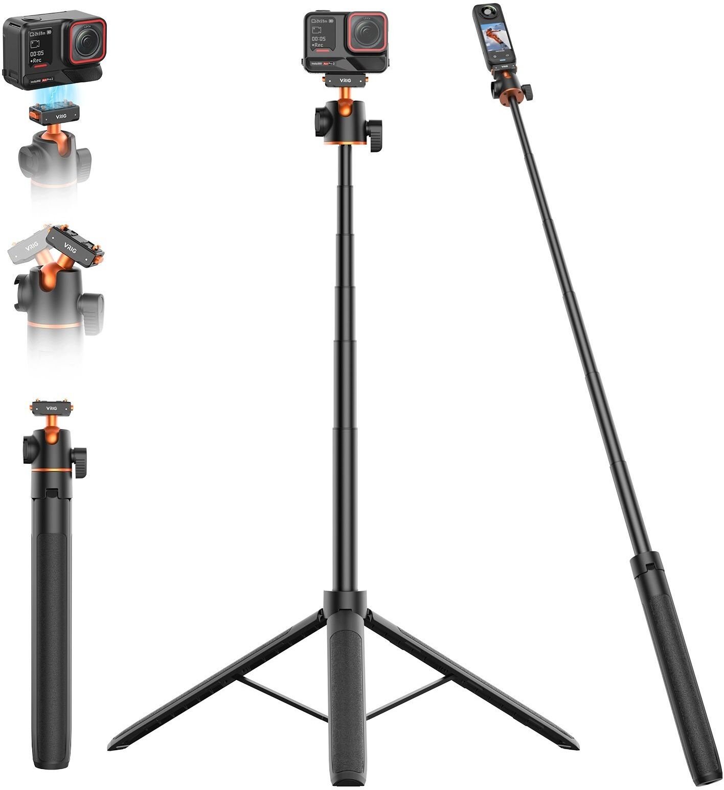 VRIG Statyw Selfie Stick Kijek Grip