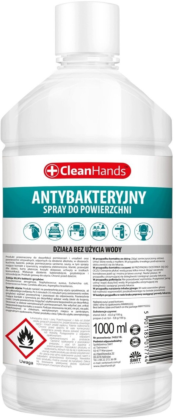 Swit Cleanhands Antybakteryjny spray do dezynfekcji