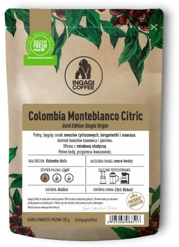 Kawa ziarnista Ingagi Colombia Monteblanco Citric