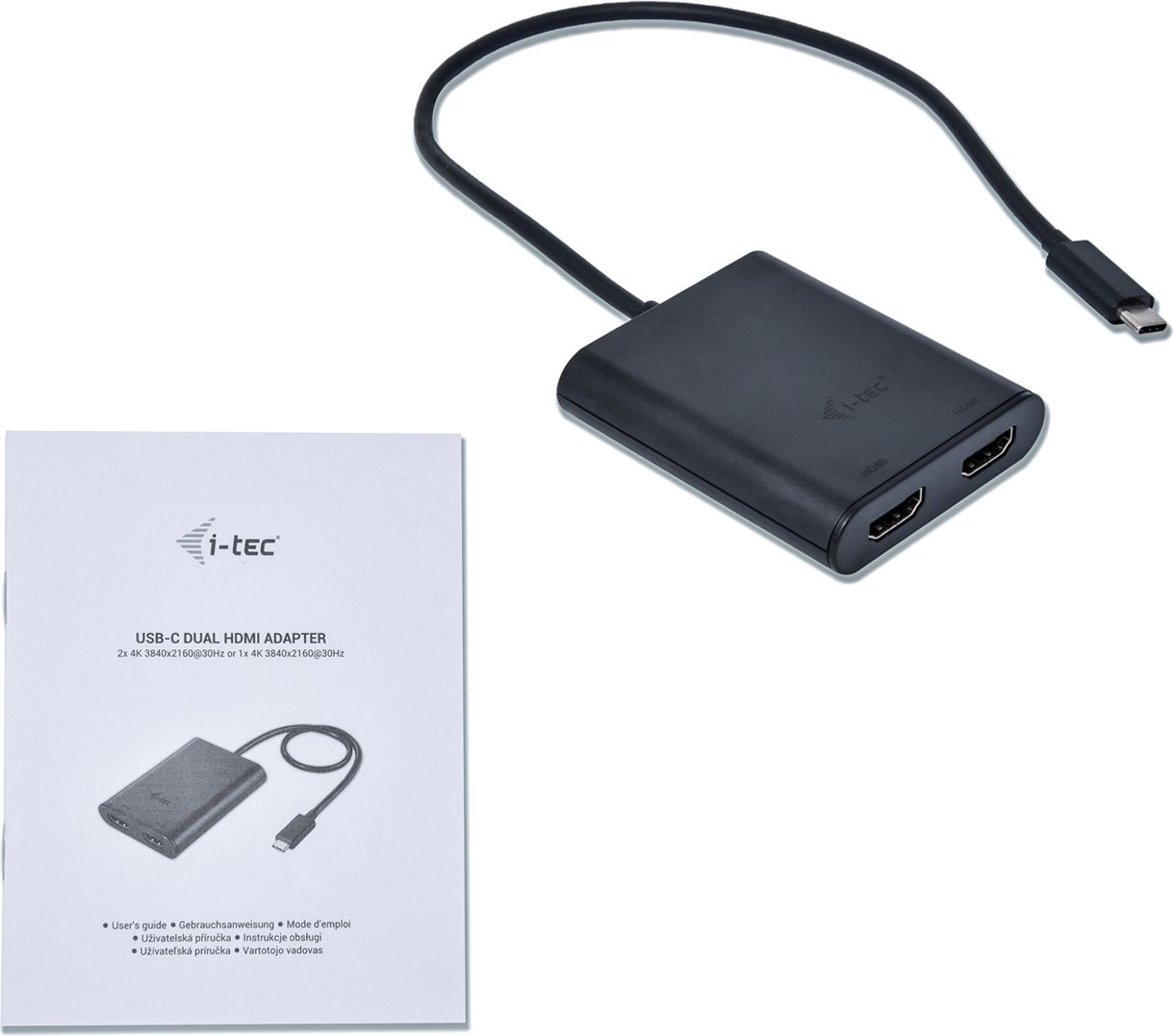 i-tec USB-C dual HDMI Video Adapter 2x HDMI 4K compatible with Thunderbolt 3