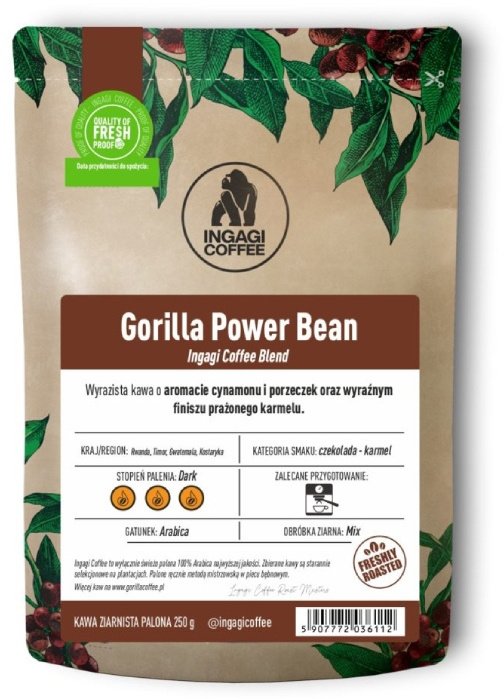 Kawa ziarnista Ingagi Coffee Gorilla Power