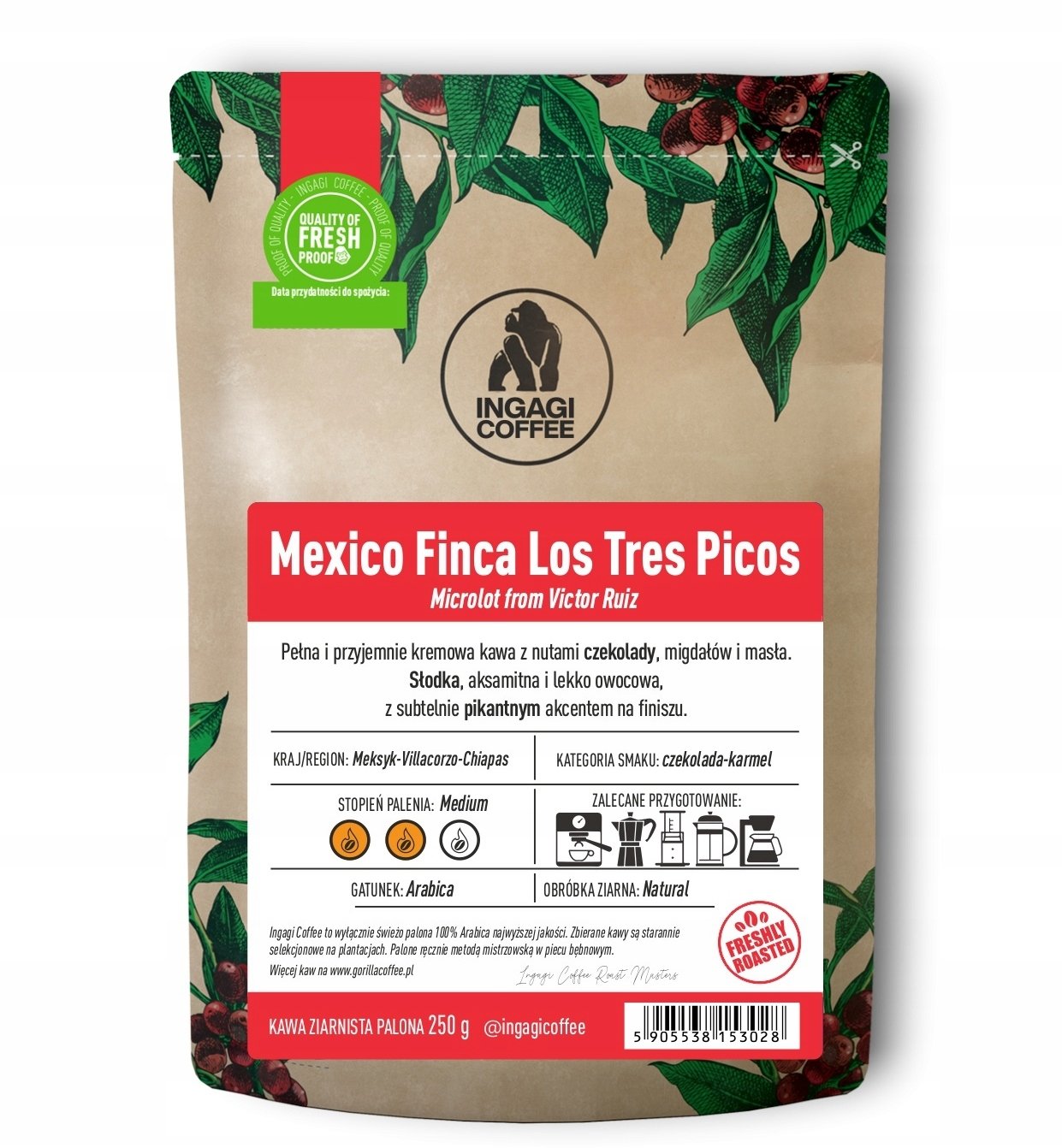 Kawa ziarnista Ingagi Coffee Mexico Finca