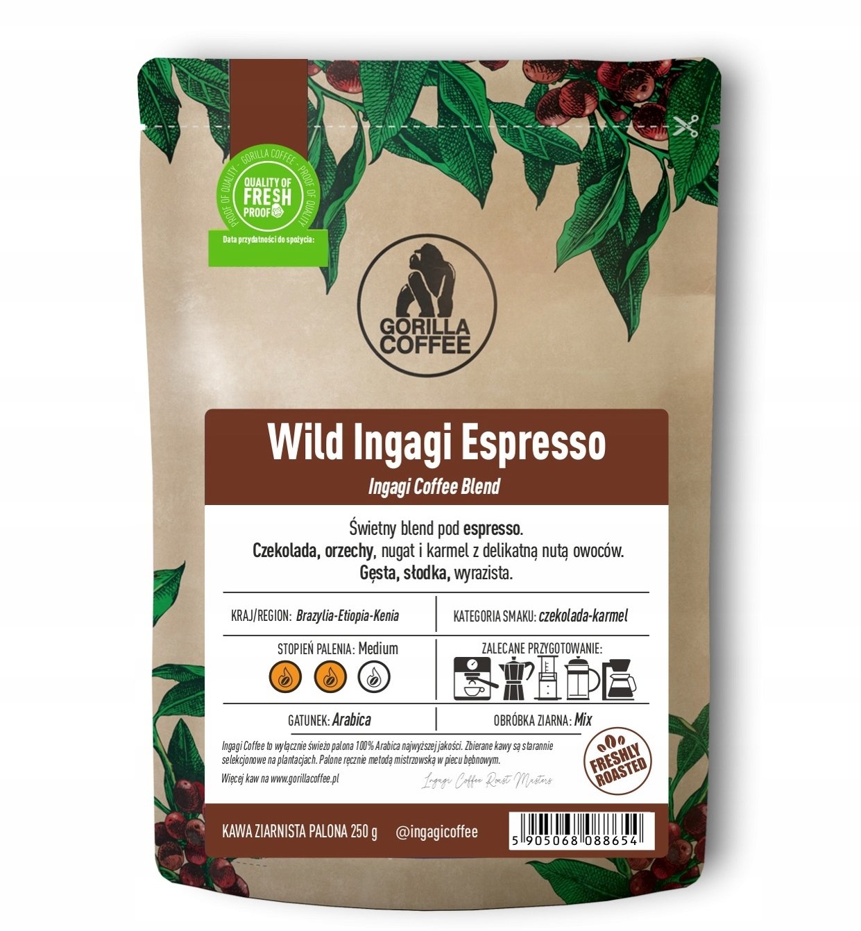 Kawa ziarnista Ingagi Coffee Wild Espresso