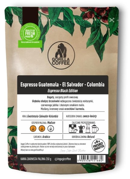 Kawa ziarnista Ingagi Guatemala Salvador Colombia