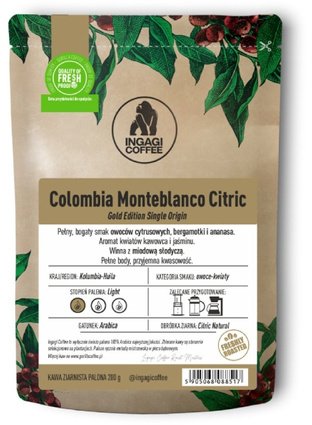 Kawa ziarnista Ingagi Coffee Colombia Monteblanco