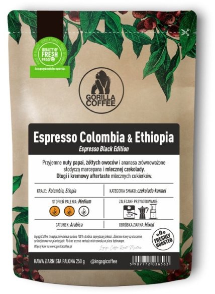 Kawa ziarnista Ingagi Colombia Ethiopia 250
