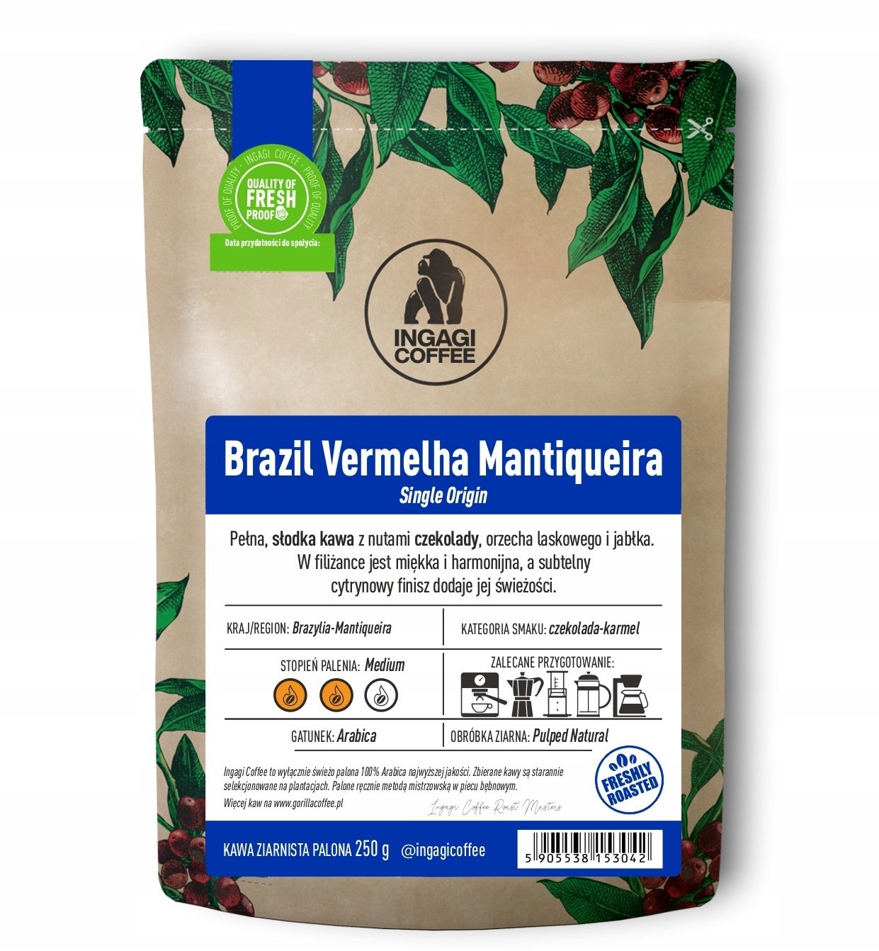Kawa ziarnista Ingagi Coffee Brazil Vermelha