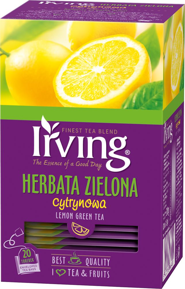 Irving HERBATA ZIELONA CYTRYNOWA 20 KOP