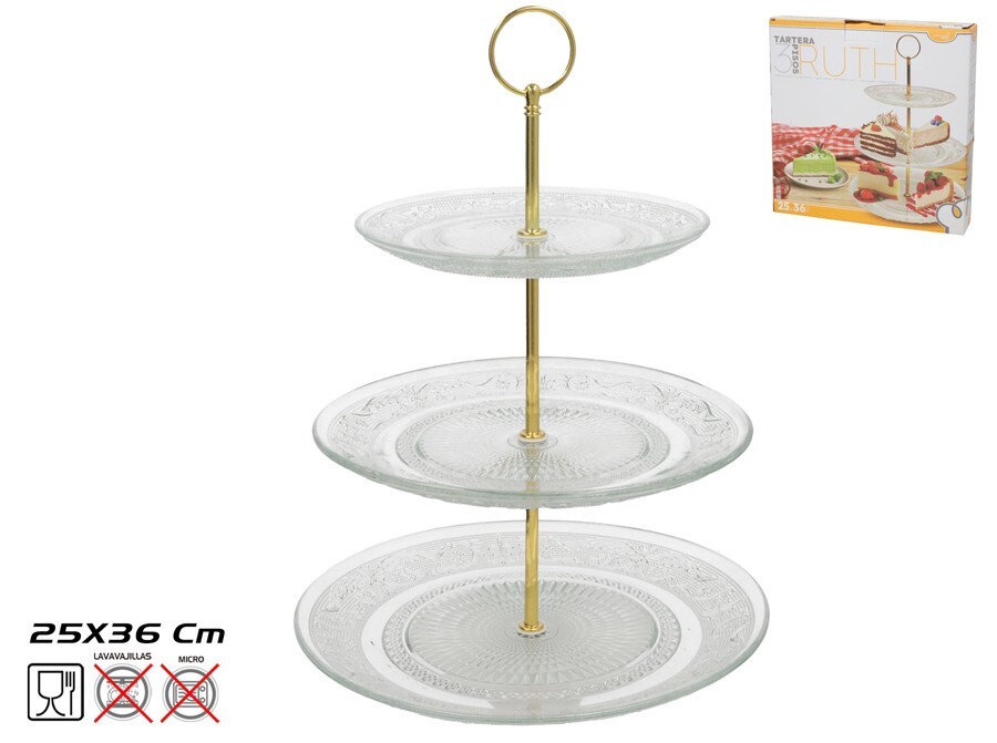 3 līmeņu kūku statīvs, 36 x 25 x 25 cm, KITCHEN&GO (8445393529363)