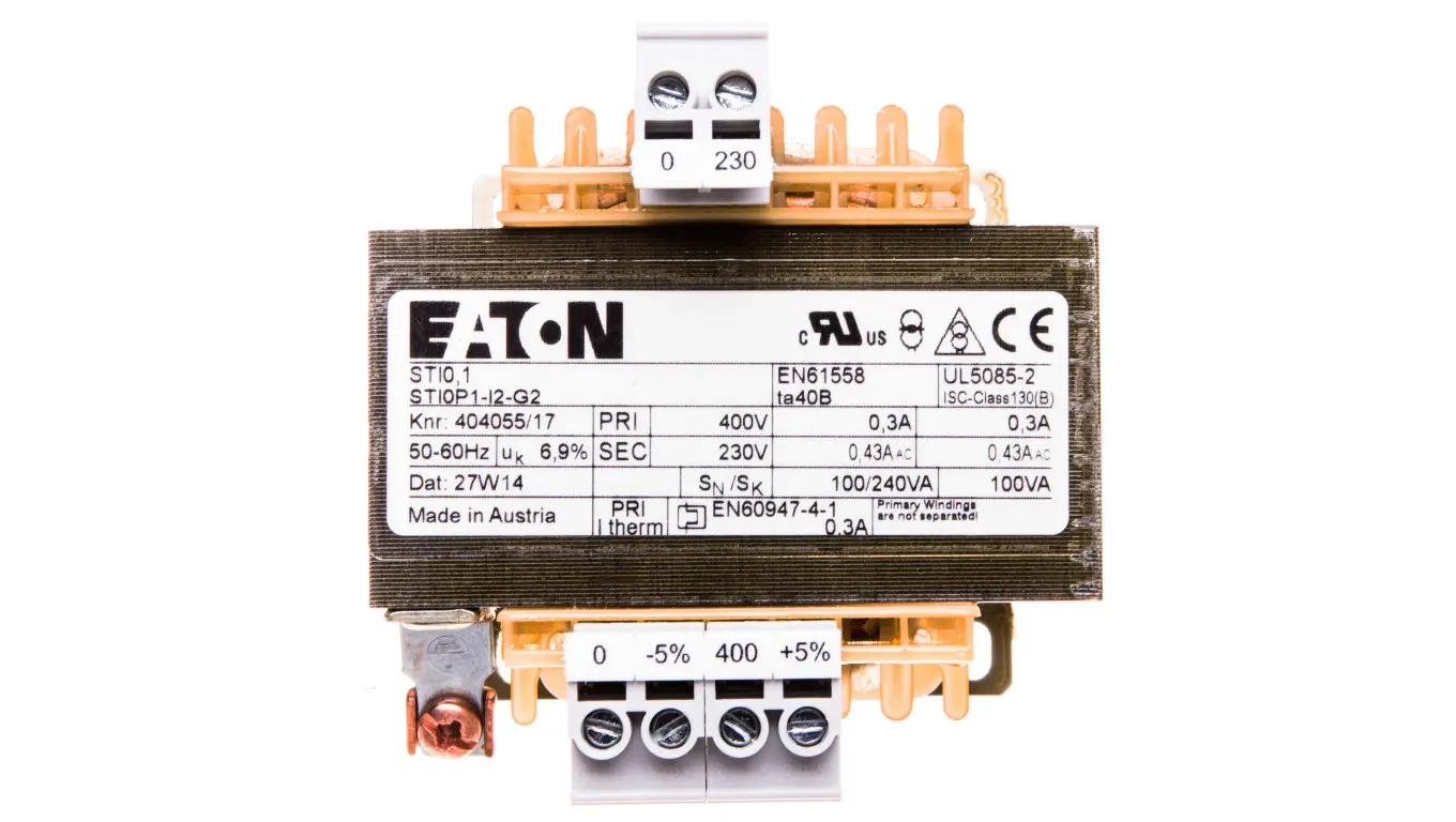 1-Phase Transformer 100VA 400/230V STI0.1