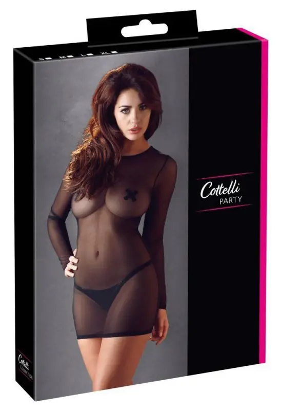 Cottelli Collection Dress M Black Powernet