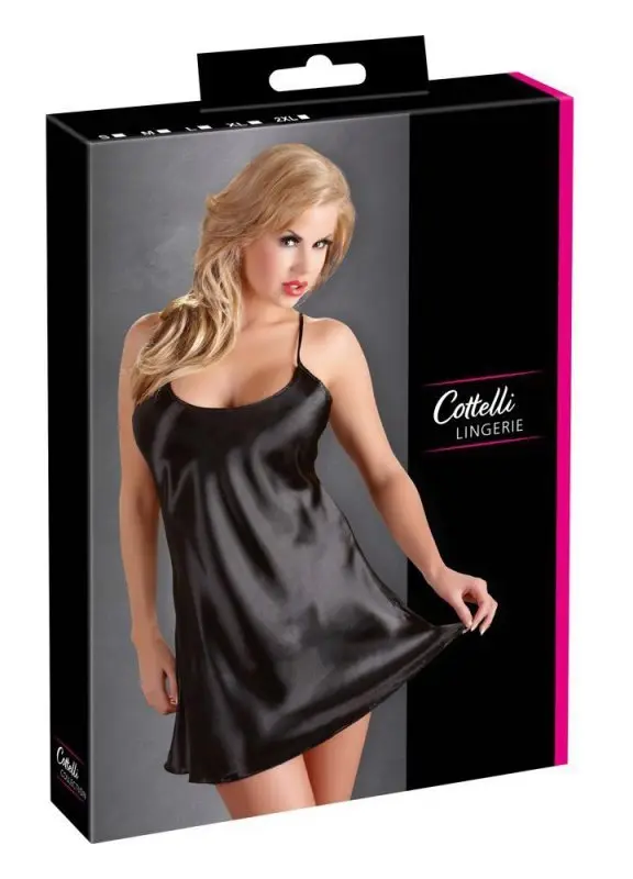 Cottelli Collection Satin Chemise Black S