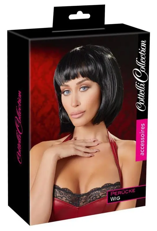 Cottelli Collection Black Chin-Length Bob Wig