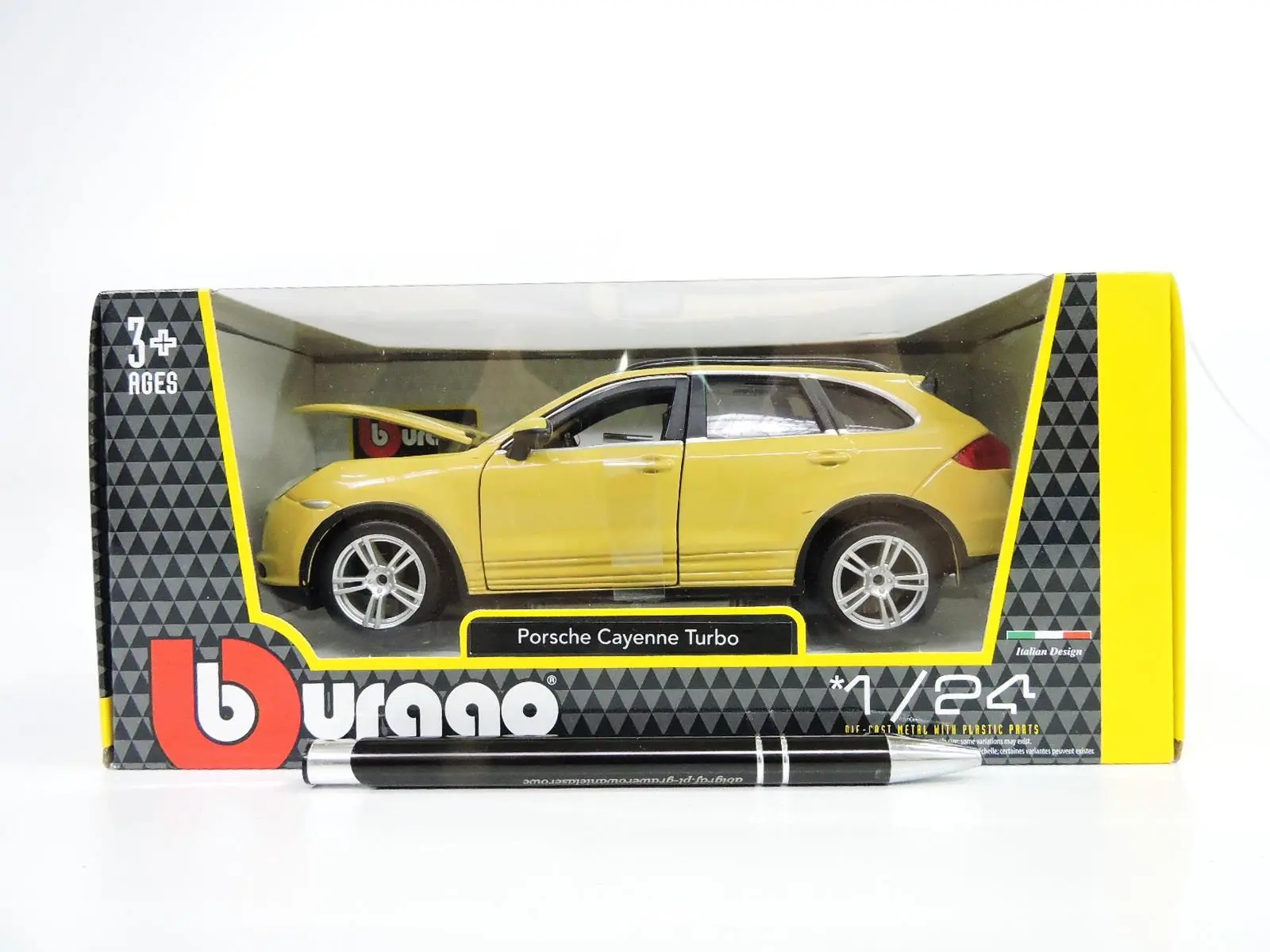 Porsche Cayenne Turbo 1:24 yellow BBURAGO
