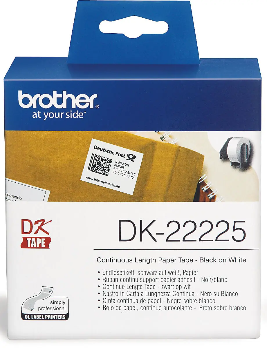 BROTHER Paper Tape Black DK-22225 4977766667555