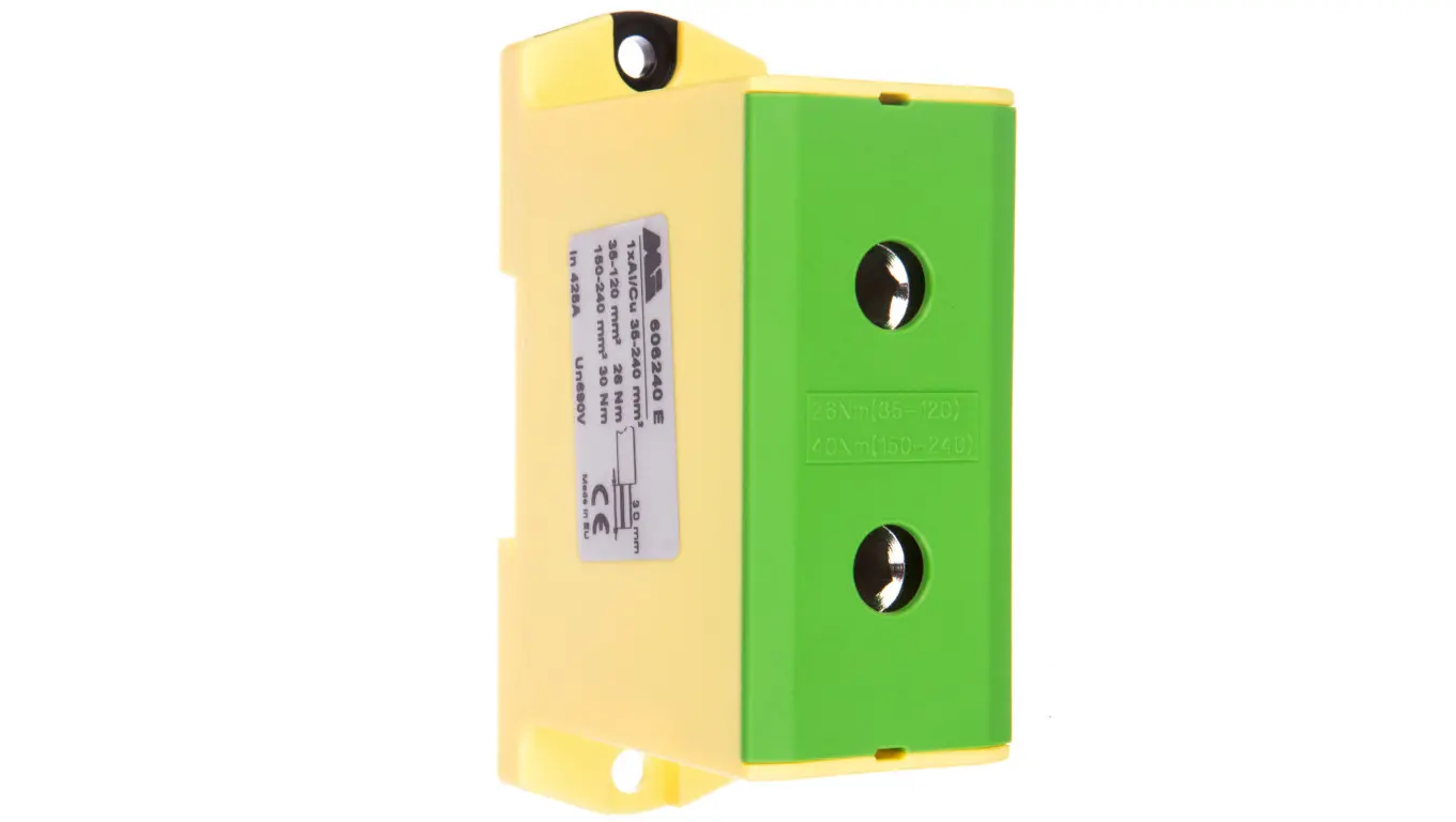 1-track rail connector 35-240mm2 yellow-green EURO