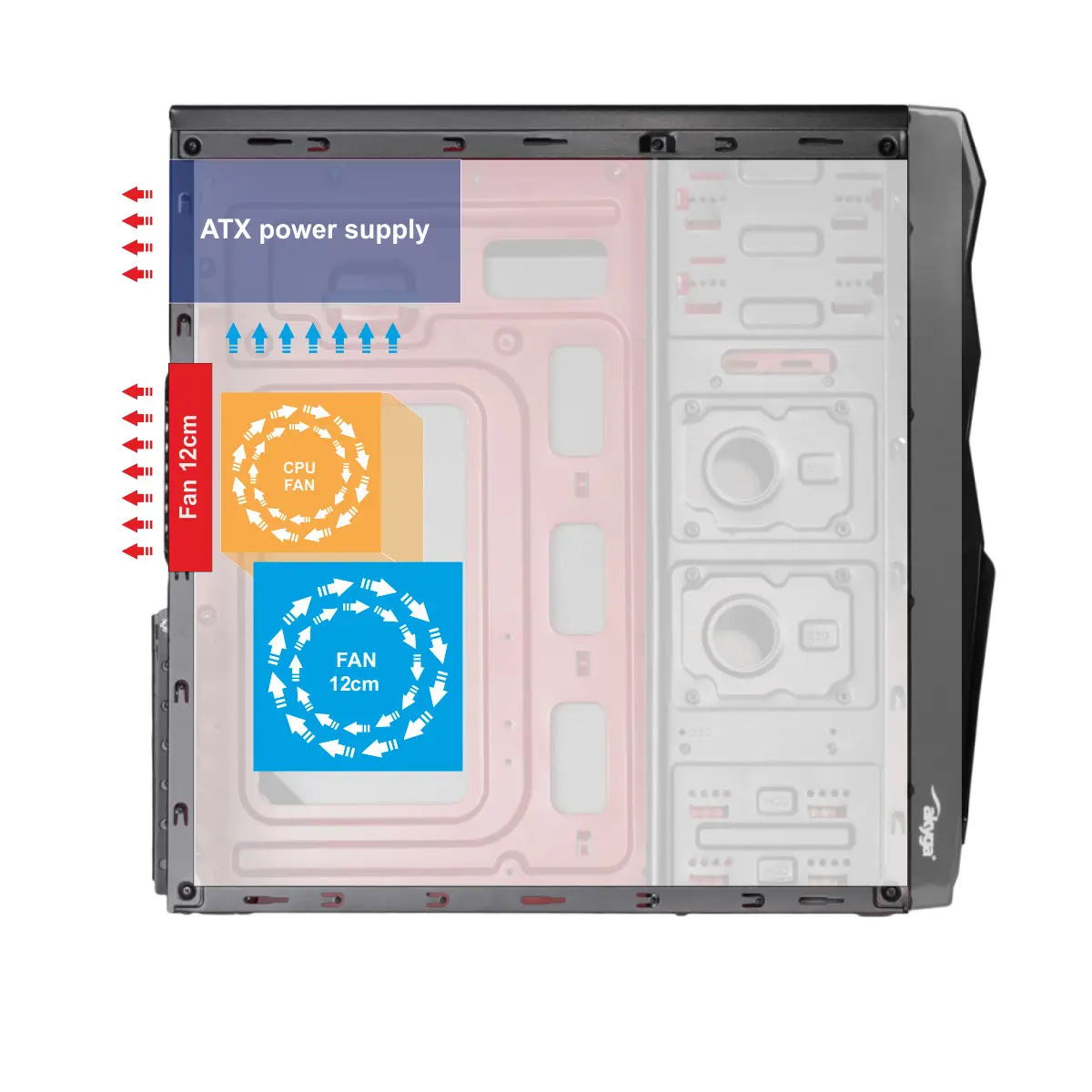 Midi Tower ATX Case AK939BL 5901720132499