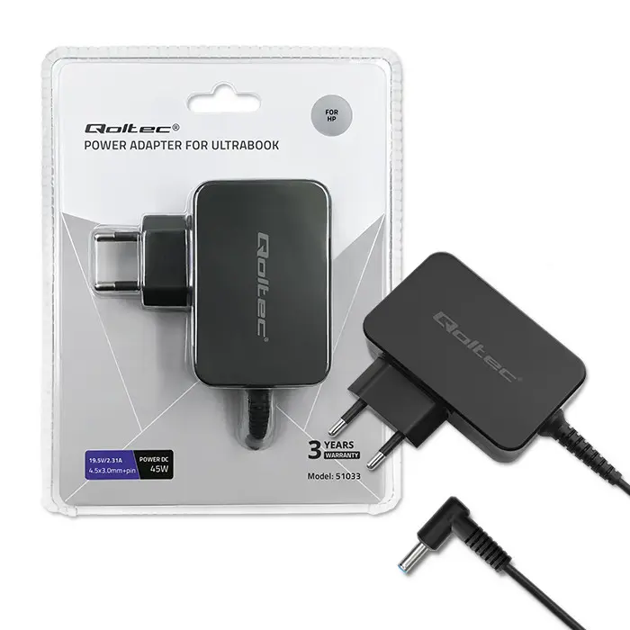 Qoltec Power Adapter for HP 45W