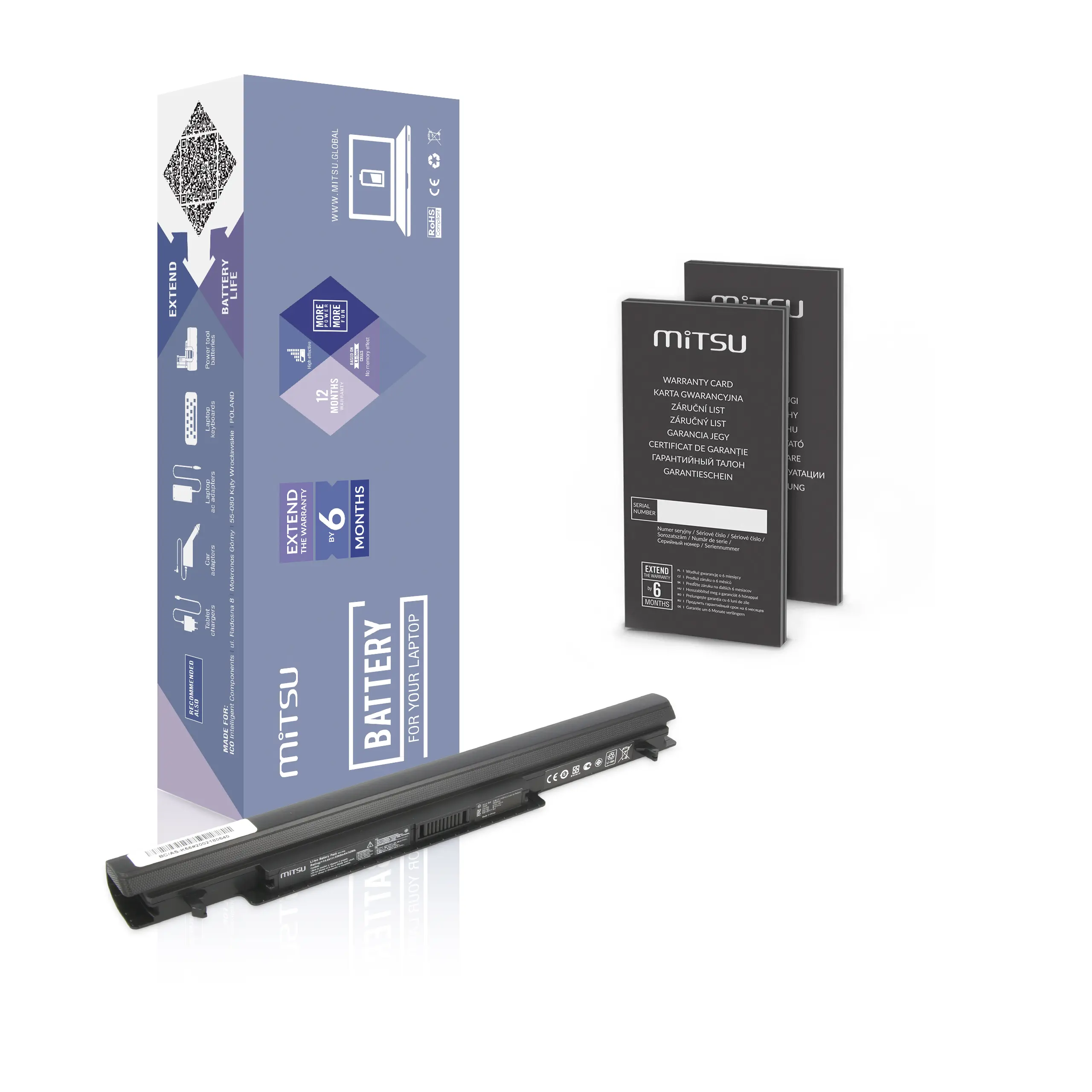 MITSU Battery for Asus A46 2200mAh