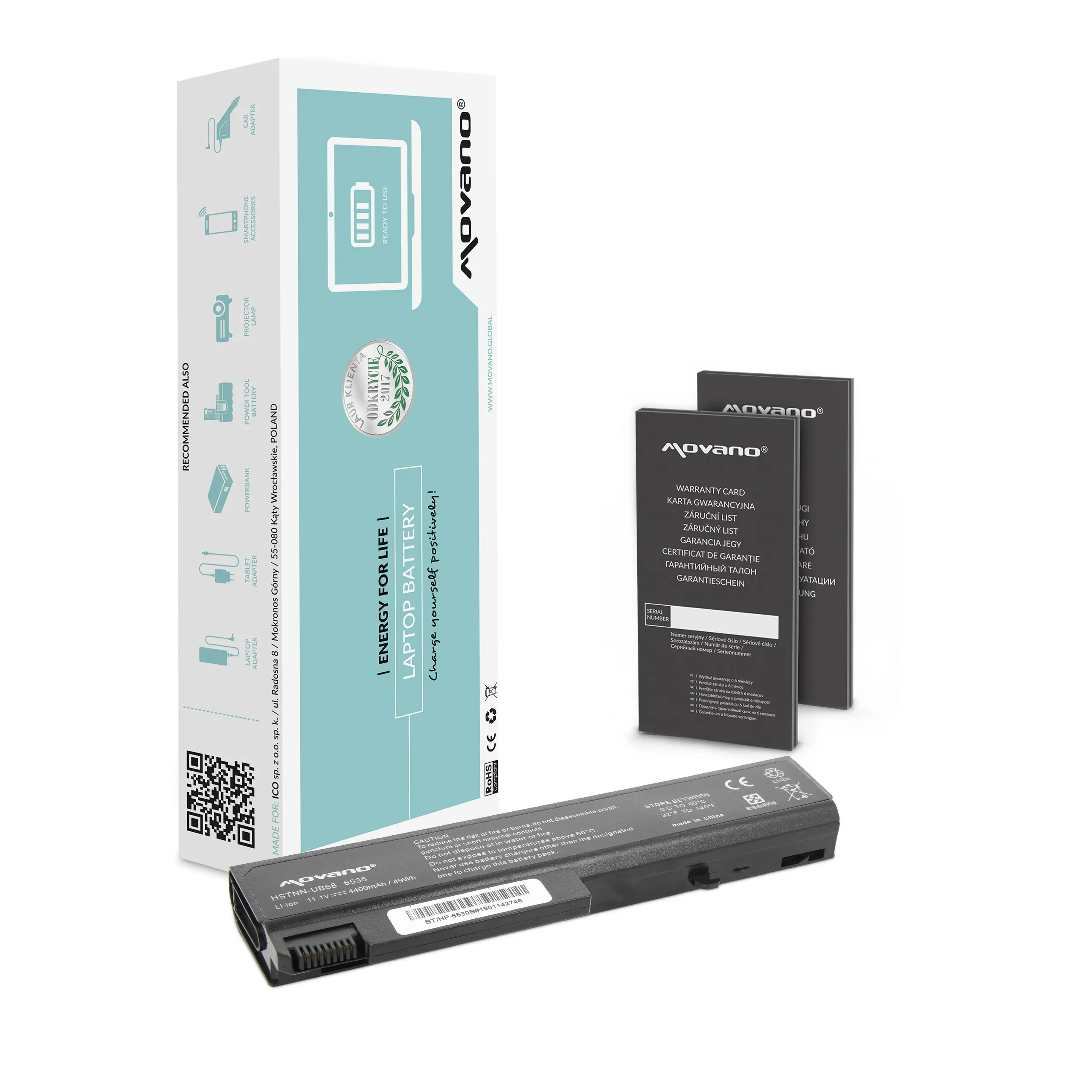 Movano battery for HP Notebook 6530b