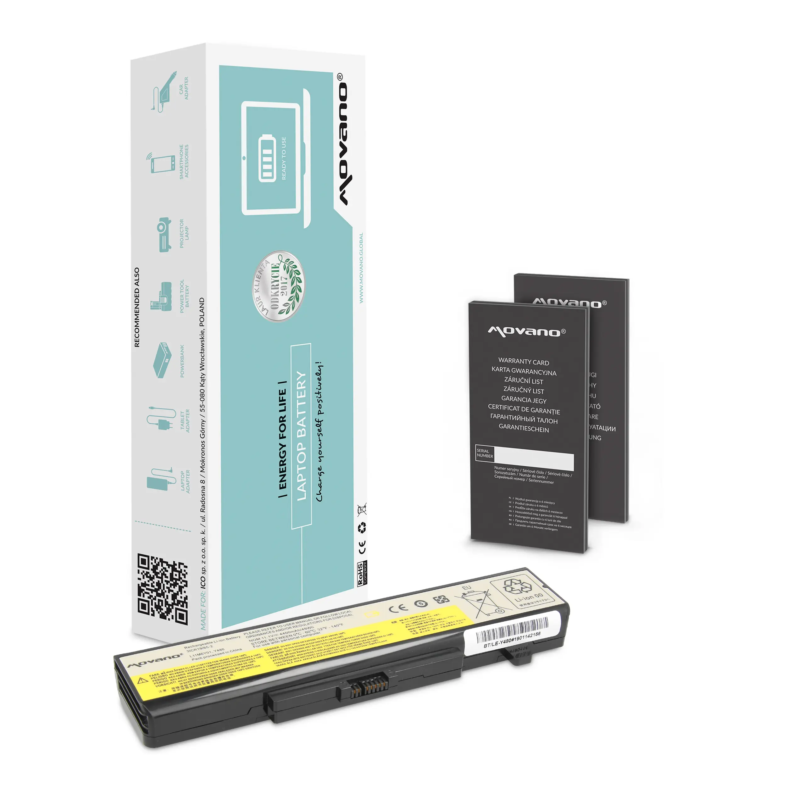 Movano battery for Lenovo IdeaPad Y480