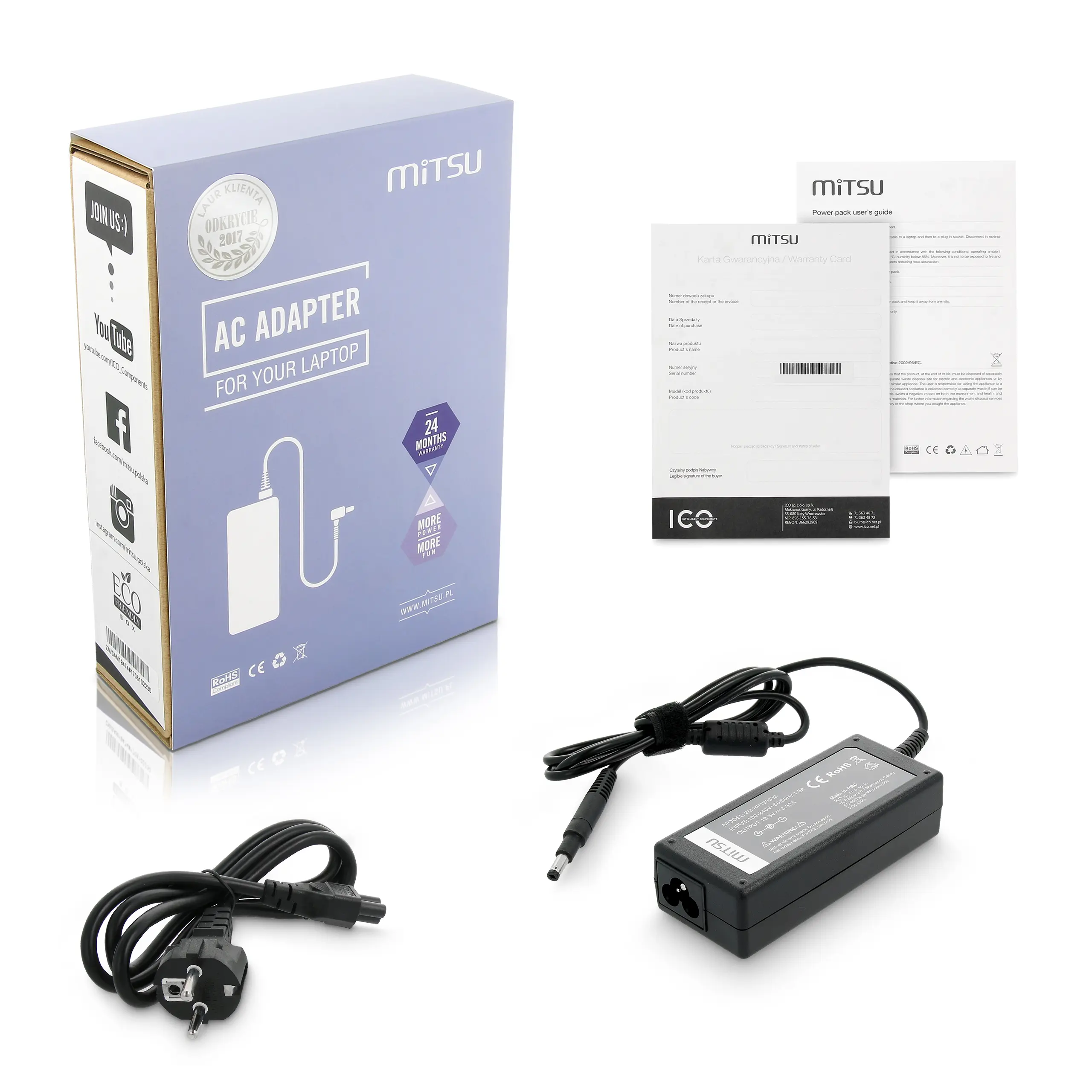ZM/HP195333 MITSU 65W AC Adapter 5902687188901