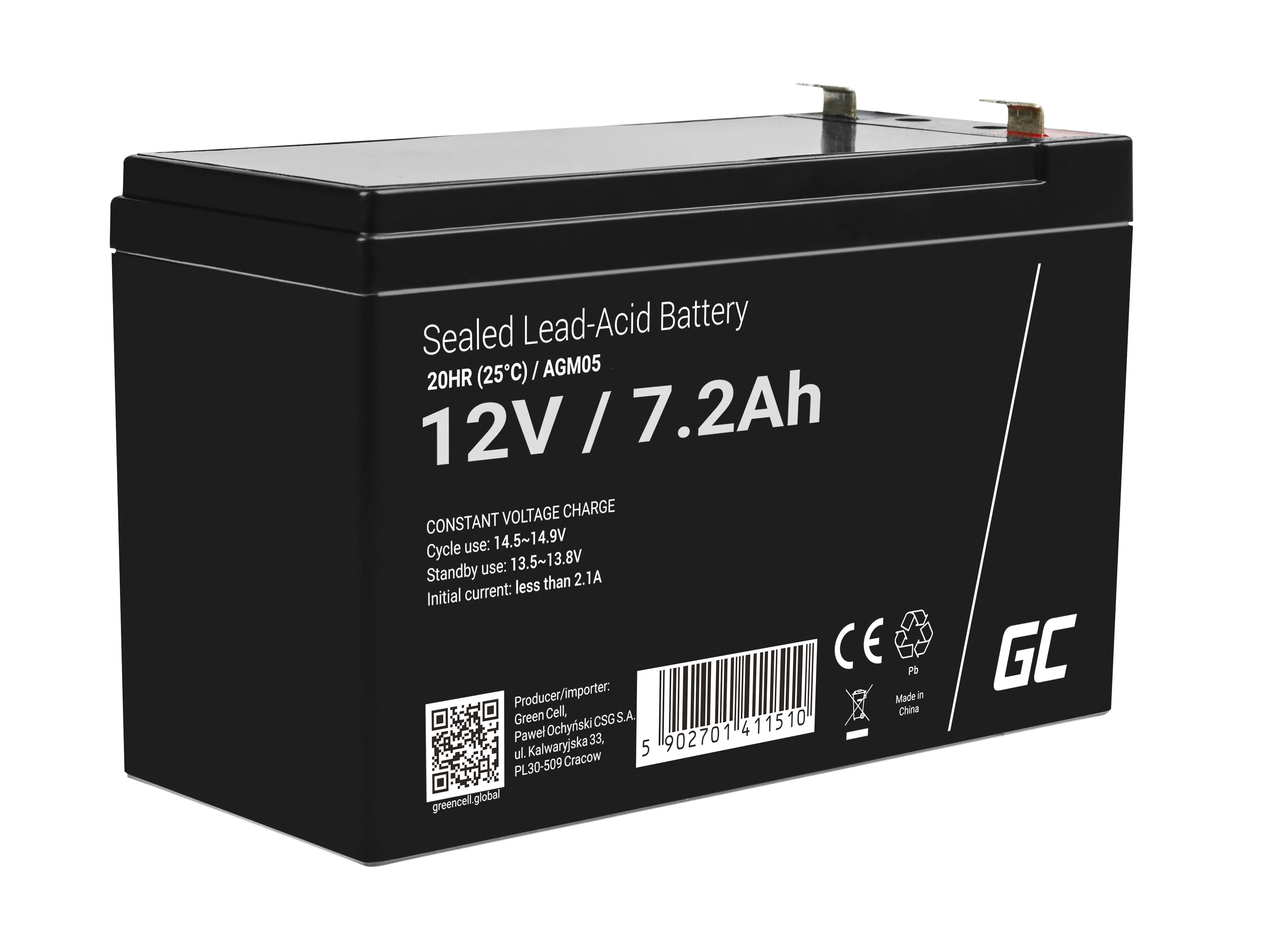 Rechargeable battery AGM 12V 7.2Ah