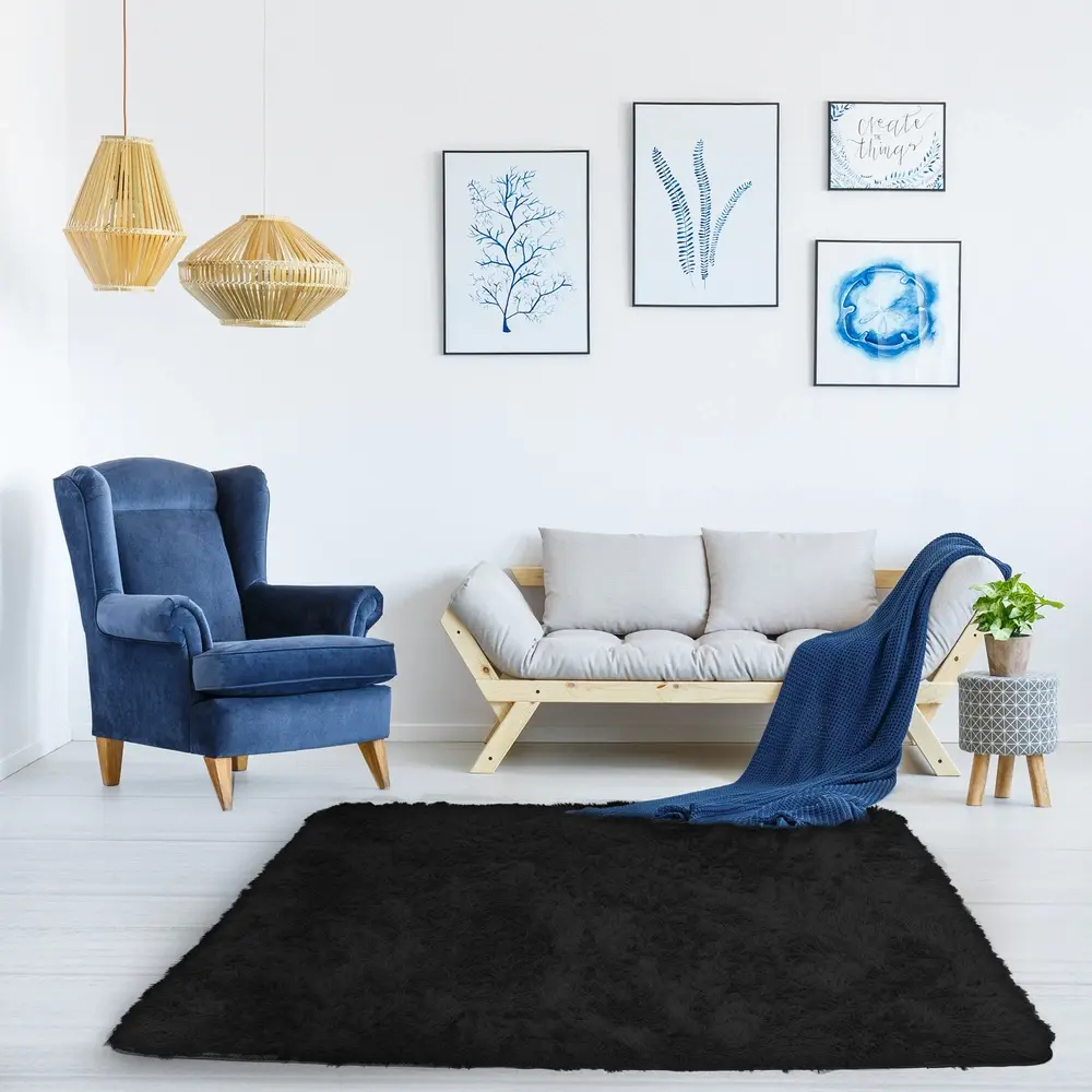 Shaggy Strado room carpet 120x160 BlackSky