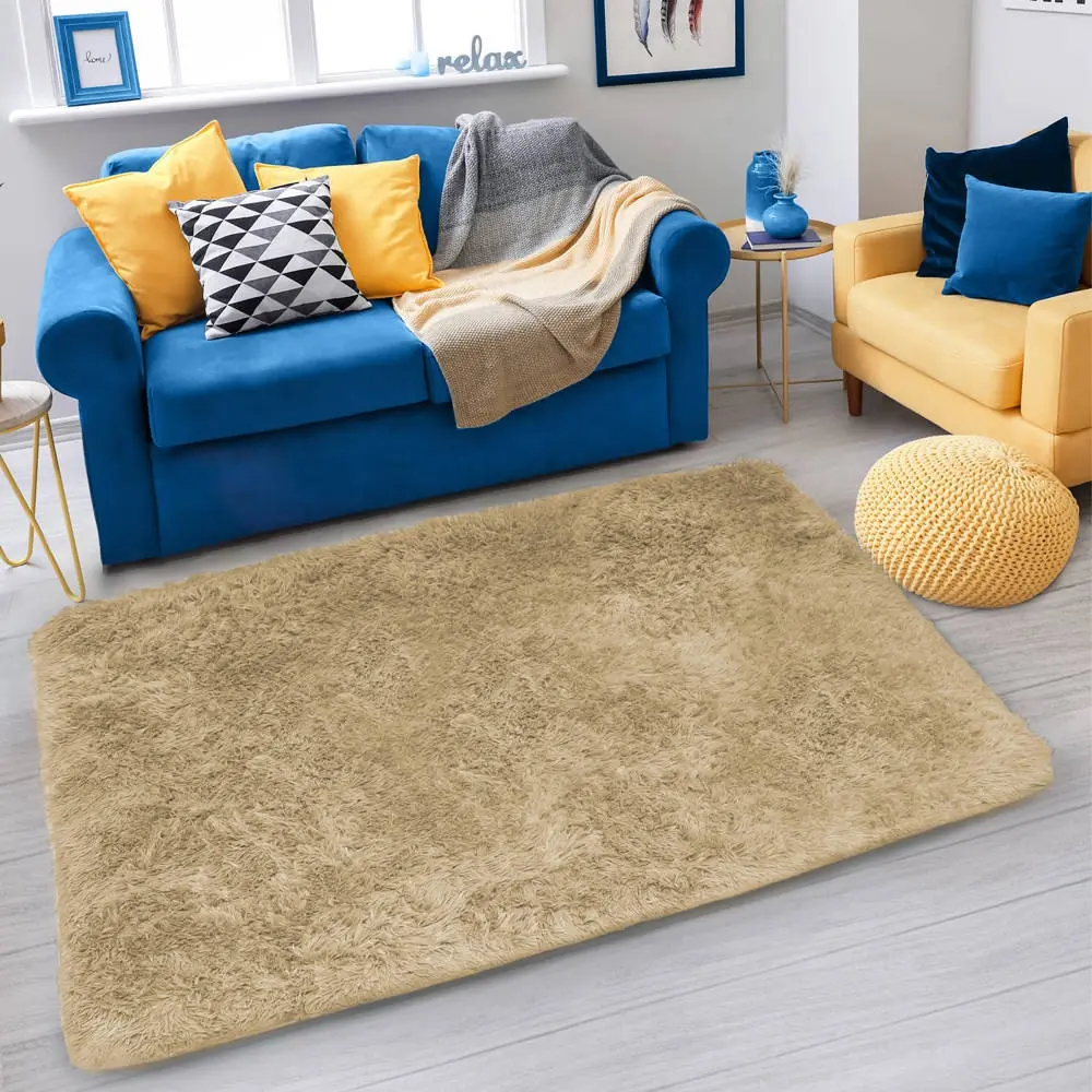 Shaggy Strado room carpet 200x200 CappuccinoCamel
