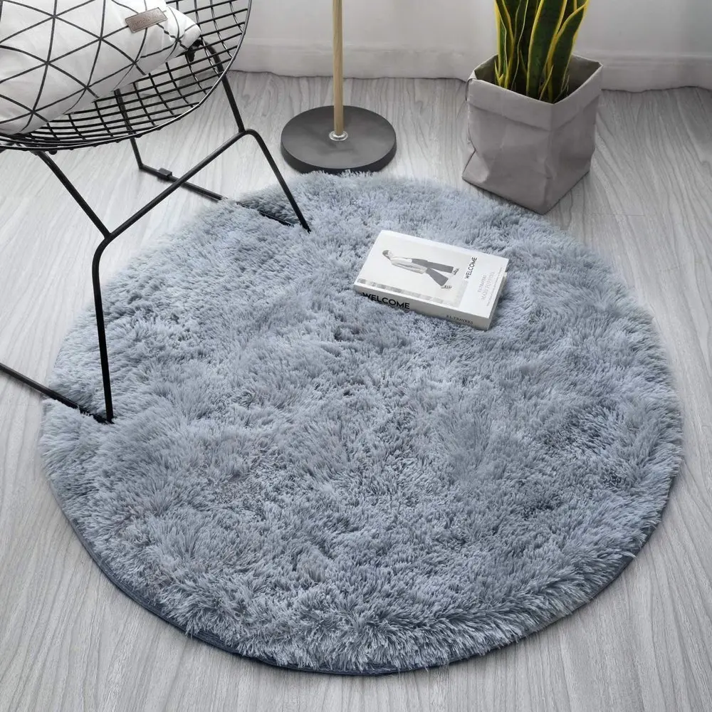 Shaggy Strado 140x140 SilverFur Round Carpet