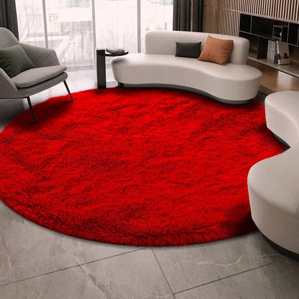 Shaggy Strado Round Carpet 180x180 BloodyRed